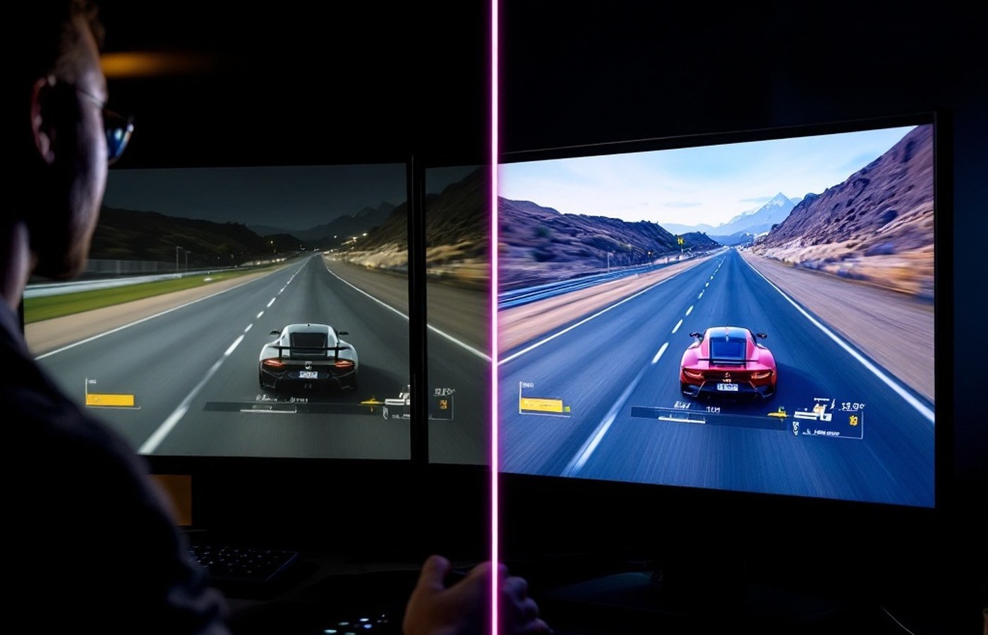 The same game before and after overclocking, side by side